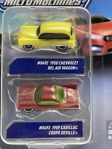 Micro Machines Series 1 #001 - RARE 2 Pack - '50 Bel Air Wagon/'59 Coupe DeVille - Picture 1 of 3