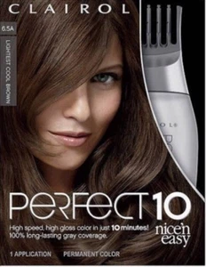Clairol Perfect 10 nice 'n easy ~ Lightest Cool Brown 6.5A - Picture 1 of 1