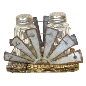 Rustic Country Windmil Salt And Pepper Shakers Set - Picture 1 of 1