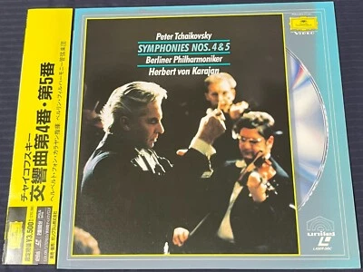 Tchaikovsky Symphony 4 & 5 Karajan LaserDisc 1973 POLG-9115 w/Obi from Japan - Image 1 of 4