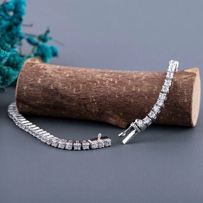 Costozon 5.00 Ct D/VVS Lab Created Round Diamond Tennis Bracelet 14K Gold Finish - Image 1 of 4