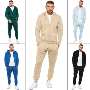 Enzo Mens Tracksuit Set Zip Regular Fit Hoodie Cuffed Joggers Casual 2pc Suit - Picture 1 of 107