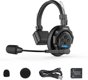 Wireless Intercom Headset for 1-Person Full Duplex 2.4GHz Bluetooth Headset - Picture 1 of 7