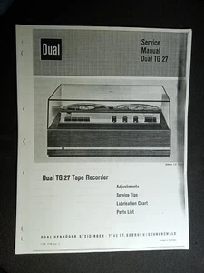Dual TG 27 TG27 Reel to Reel Service Manual Photocopy - Picture 1 of 3
