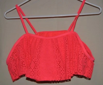 Girls XHILARATION Salmon Lace Off Shoulders Swimsuit Top Size XL NWOT  - Image 1 of 4