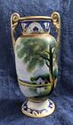 Nippon Vase Hand Painted 105 Beautiful Scene Of A Cottage On A Lake