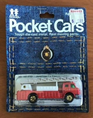 Tomy Pocket Cars Nº 187-F33 American La France Escalera Camión de Bomberos en Tarjeta Coche 18 Foto 1 de 3