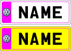 Personalised Childrens Kids Metal 'Badge' Number Plates ideal for Ride On Cars