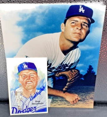 Don Drysdale Perez Steele Postcard Signed w/ Photo - JSA COA - Image 1 of 3