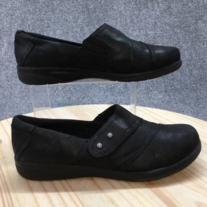 Baretraps Shoes Womens 9.5M Darma Casual Slip On Loafer Flats Black Faux Leather - Picture 1 of 17