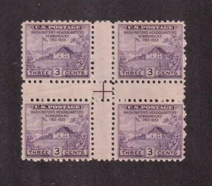 1935 Sc 752 Newburgh Farley issue Center Cross Gutter block no gum as issued (NK - Picture 1 of 1