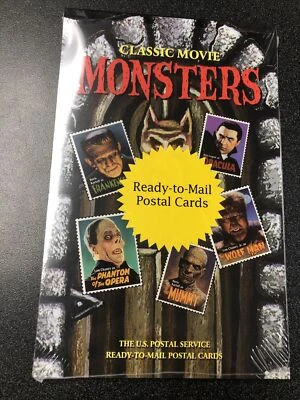 US 1997 Classic Movie Monsters Prepaid Postal Cards.   Sealed - Image 1 of 2