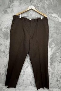 Puritan Men’s Brown Dress Pants 42x30 Mid Rise Zip Fly Slacks 100% Polyester - Picture 1 of 6