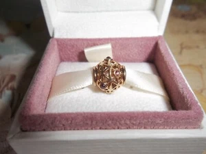 Original authentische Pandora 14 Karat Gold und Rhodolith Durchöffnungsgitter Charm 750508RHL - Bild 1 von 3