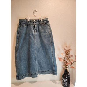 Damen Denim Midi Rock Gr. XL High-Waist Blau Jeansrock, Classic Bohemian - Bild 1 von 8