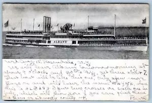 1906 HUDON RIVER DAY LINE VAPOR "ALBANY" a HETTINGER SPRING MILLS PA POSTAL - Imagen 1 de 2