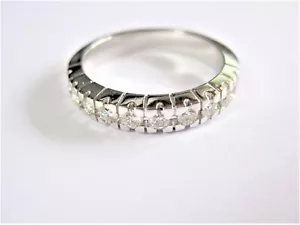 Halb Memory Ring Weißgold 585 mit Brillanten, 5,81 g - Bild 1 von 3
