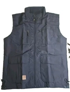 Men's Vest Multi Pockets Casual Outdoor Thin Waistcoat Zippertops Stand CollarXL - Picture 1 of 11