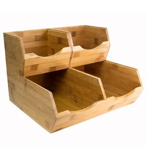 Bamboo Pantry Storage Bins - Stackable Baskets, Potato and Onion Storage. - Picture 1 of 7