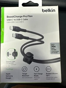 Belkin BoostCharge Pro Flex USB-C Cable W/USB-C Connector Cable + Strap 10FT - Picture 1 of 2