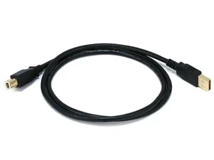Printer USB Type-A to USB Type-B 2.0 Cable - 28/24AWG, Gold Plated, Black, 3ft - Picture 1 of 1
