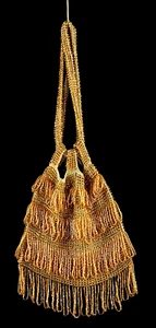 Deco-era Orange and Amber Beaded Purse 1930s - Picture 1 of 3