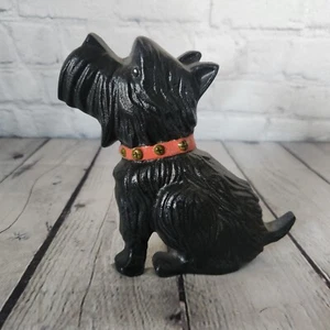 Vintage 6 Zoll Gusseisen Scottish Terrier Scottie Hund Welpe Türstopper - Bild 1 von 5