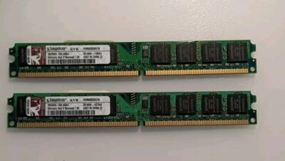 RAM 2x1GB DDR2 800 MHz DIMM PC2-6400U KVR800D2N5/1G Testate - Immagine 1 di 3
