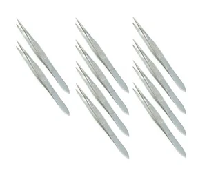 10 Stainless Steel Splinter Forceps Tweezers Fine Point 3.5" Surgical Instrument - Picture 1 of 2