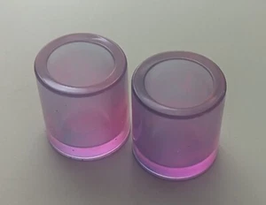 2 Purple & Pink GITD shot glasses handmade food grade resin holds 1 oz - Picture 1 of 7