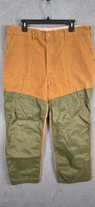 Vtg SafTbak Duck Brown Nylon Faced Hunting Brush Pants Men 38x30 Vintage USA - Picture 1 of 11