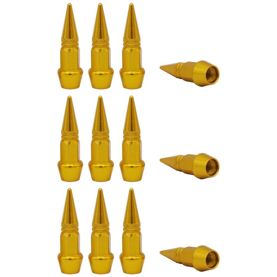 12 x YOU.S Ventilkappen Ventil Kappe Spike in Gold für Auto PKW LKW Motorrad - Bild 1 von 2