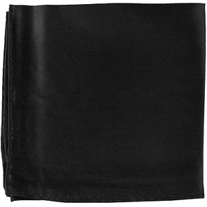 Nuevo MANZO Para Hombre Poliéster Acabado Brillante Bolsillo Cuadrado Hankie Solo Negro Formal - Imagen 1 de 2
