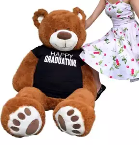 Big Plush 5 Foot Graduation Teddy Bear Soft, Cinnamon Color, Happy Graduation - Picture 1 of 10