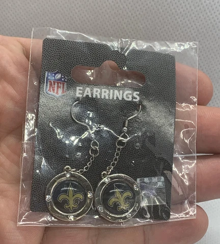 NFL Officially Licensed Hypo-Allergenic New Orleans Saints Dangle Earrings NWT Cover