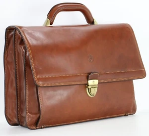 Vintage Leather VALENTINA IN PELL Professional Attorney Briefcase Bags Mens - Picture 1 of 12