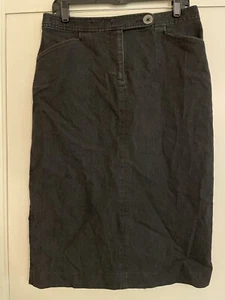 Spiegel Black Denim 12 Skirt Jean Black Pencil Dark Classic - Picture 1 of 7