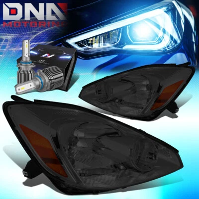 PARA TOYOTA SIENNA XL20 2004-2005 FAROS LÁMPARAS CON KIT LED + VENTILADOR FRÍO AHUMADO/ÁMBAR Foto 1 de 4