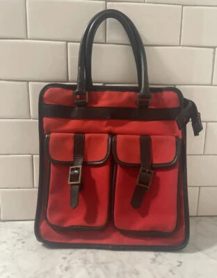 Bolso de mano JAEGER de lona roja con cremallera Foto 1 de 4