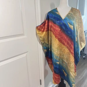 Vintage Caftan Women One Size  Beach Seashore Seashell Coverup Boho Resort - Picture 1 of 9