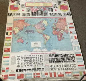 WW2 era Victory War Map School Classroom Truman Eisenhower Germany USA Class  - Picture 1 of 4