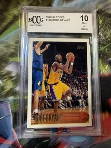 1996-97 Topps #138 Kobe Bryant Rookie Card Graded Beckett BCCG 10 - Picture 1 of 2