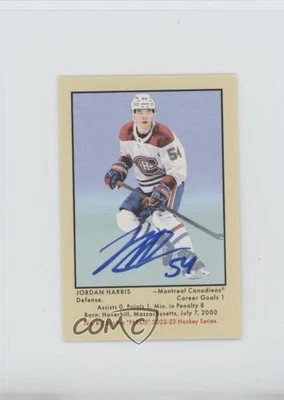 2022-23 Parkhurst Champions 51 Retros Rookies Jordan Harris #R-75 Rookie Auto RC - Image 1 of 2
