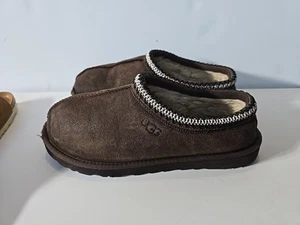 UGG TASMAN BRAID DISTRESSED SUEDE BURNT CEDAR FUR SLIPPERS SHOES SIZE US 8 MEN - Picture 1 of 9