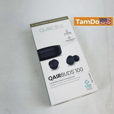 Quikcell QAirBuds 100 True Wireless Earbuds with Charging Case – Charcoal - Image 1 of 4