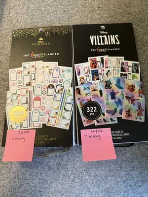 Disney The Happy Planner Sticker Book, Princess AND Villains, NEW - 13 stickers - Image 1 of 4