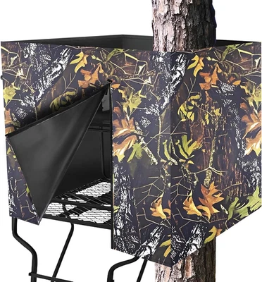 Hunting Tree Stand Blind Cover Camo 102×35 2 Person Stand for Deer Turkey New - Image 1 of 4