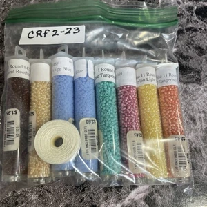 Lotto 8 tubi stringhe perline semi riutilizzabili vintage artigianato crea CRF2-23 - Foto 1 di 6