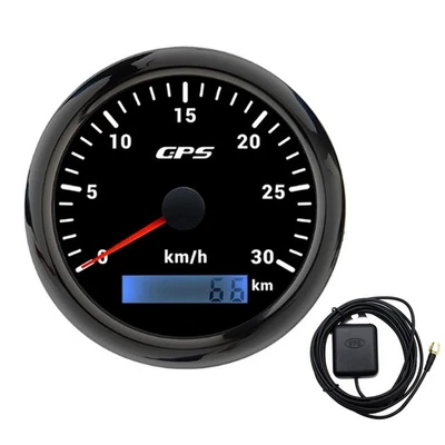 85mm Digital GPS Tachometer Tacho 0-30km/h für Auto Boot Motorrad LKW DE - Bild 1 von 4