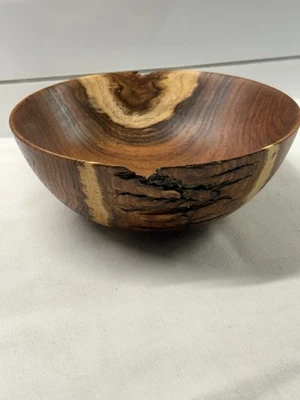 "Cuenco de madera de burl natural hecho a mano de 5,5"" de diámetro". RAM 6-24 firmada Foto 1 de 4